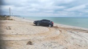 KIA Sportage 3 4х4 киа спортейдж о. Бирючий дикий пляж песок off road море 2017 полный привод