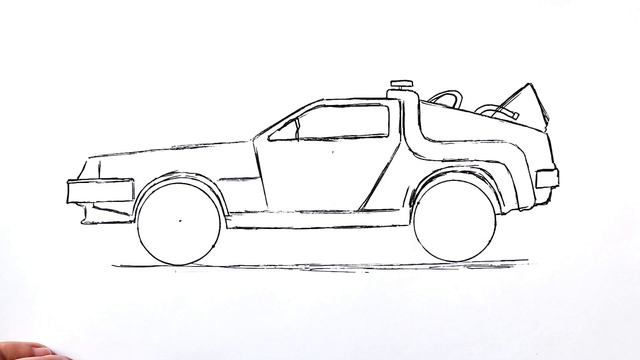 Как нарисовать машину Делориан из фильма Назад в будущее смотреть онлайн