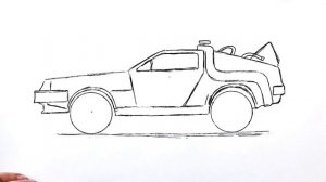 Как нарисовать машину Делориан из фильма Назад в будущее