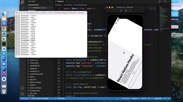#84 React Native Hooks Tutorial | useKeyboard | useLayout | useDeviceOrientation | Part 5 смотреть онлайн