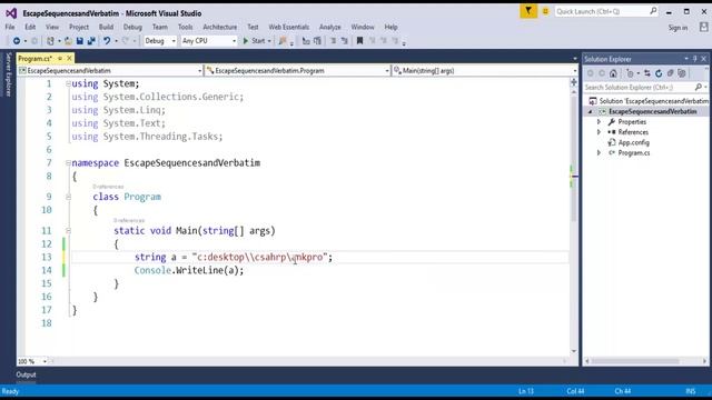 C# Beginner to advanced - Lesson 5 - Escape Sequence | non printable characters in c# смотреть онлайн