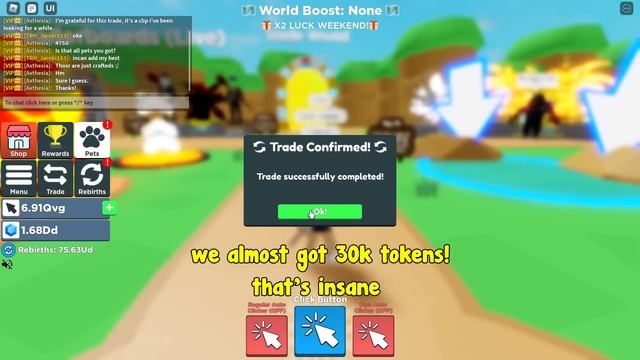 BIGGEST TRADES Ever! 1M+ TOKEN VALUE and RAINBOW VIKING SECRET!? In Clicker Simulator Roblox смотреть онлайн