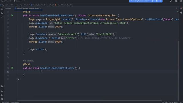 #28 Handle DatePicker or Calendar in Playwright Java смотреть онлайн
