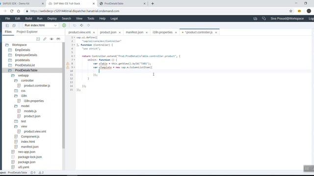 UI5 Table with JSON Data Model-3 смотреть онлайн