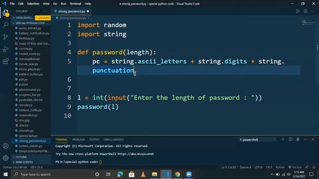 How to generate strong password using python | strong password python se kaise generate kare смотреть онлайн
