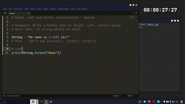 Python Text Alignment Tutorial: Right, Left, and Center Justification смотреть онлайн
