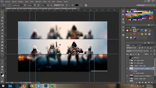 Como crear un banner para Youtube | Tutorial Photoshop смотреть онлайн