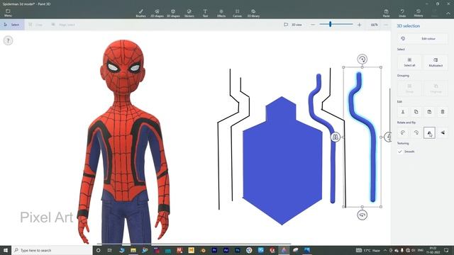 Windows 10 Paint 3d Tutorial : Creating an Spiderman front logo ! Easy 3d software part 1 смотреть онлайн
