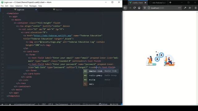 Creating a Login Form Using Vuetify The Vuejs Library | 1 - Fedorae Education смотреть онлайн