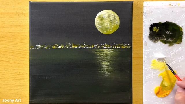 Acrylic Painting for Beginners / Moonlight Scenery / STEP by STEP #210 / 달빛풍경 아크릴화 смотреть онлайн