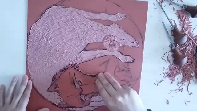 Печать линогравюры шпателем и ложкой смотреть онлайн