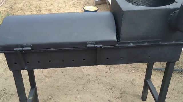 Мангал с крышкой и печью под казан смотреть онлайн