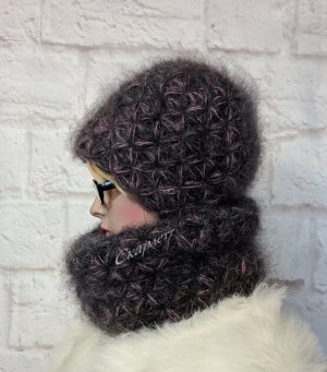 ШАПКА УЗОРОМ ЗВЕЗДОЧКИ крючком.