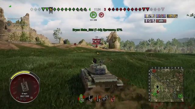 WOT Console - 3-ий "Мастер" на Т-44 смотреть онлайн