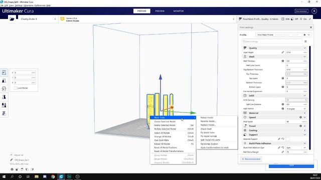 How to separate a multiple part STL in Cura смотреть онлайн