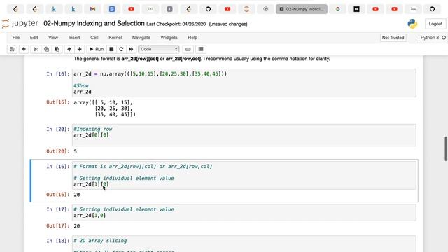 NumPy part 2 (Indexing and Slicing) смотреть онлайн
