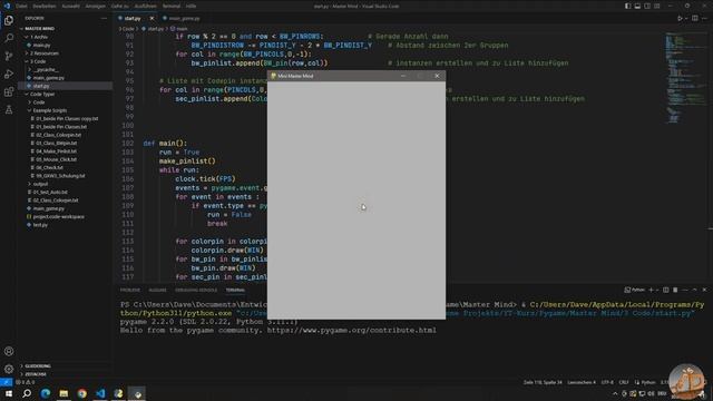 2D Game ´Mastermind´ mit Python und Pygame für Einsteiger смотреть онлайн