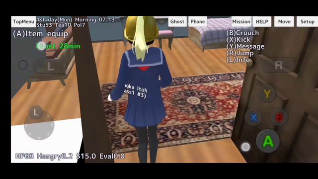 как сделать так чтобы еду не сли домой в School Girl Simulator|туториал|фишка|School Girl Simulator смотреть онлайн