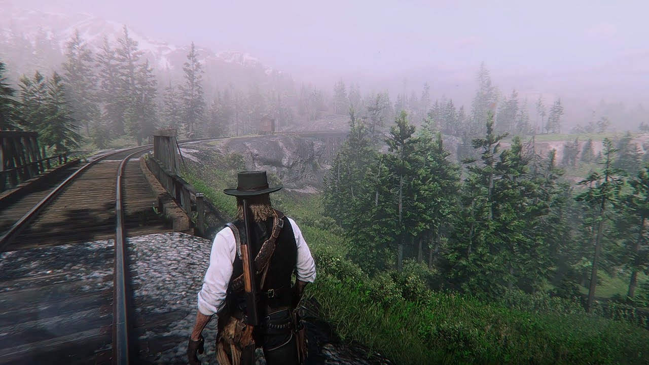 RDR 2 ambience - 30 min | ABSOLUTELY PEACEFUL free roam - ALONG THE RAILS | no HUD смотреть онлайн