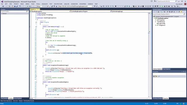 Handling Multithreading Exceptions in C Sharp смотреть онлайн
