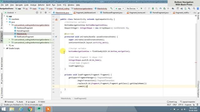 How to Implement Bottom Navigation With Back Press in Android Studio | BottomNav | Android Coding смотреть онлайн