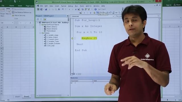 Excel VBA For Loop Example 1 смотреть онлайн