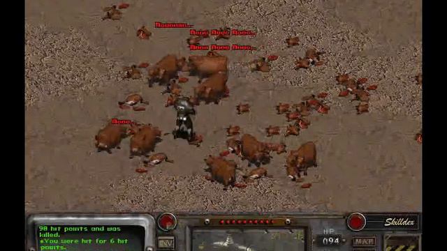 Fallout 2 Rare Encounters - Field of Exploding Brahmin (Mad Brahmin) смотреть онлайн