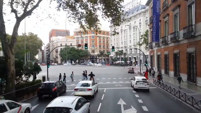Paseo del prado to plaza de las Cortes. Madrid смотреть онлайн