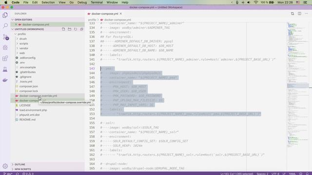 Updating docker4drupal and overriding container configuration смотреть онлайн