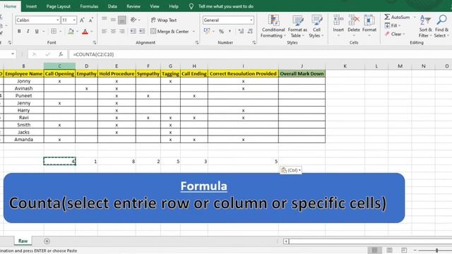 How to use CountA function in MS Excel - Live BPO report Example -latest 2022 смотреть онлайн