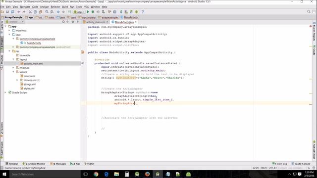 Beginners Android Studio Tutorial – 29 Spinner, ListView, and Array смотреть онлайн