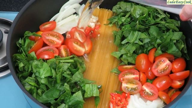 СУПЕР ПАСТА С СОУСОМ НА СКОВОРОДЕ быстрый обед за 15 минут | VEGETARIAN SPAGHETTI RECIPE смотреть онлайн