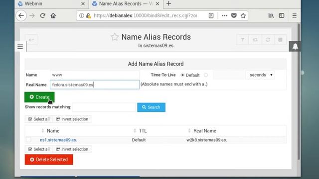 Servidor Debian DNS webmin смотреть онлайн