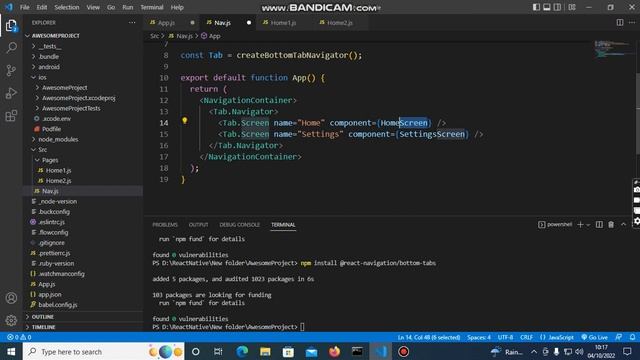 Reactnative Navigation dengan tab смотреть онлайн
