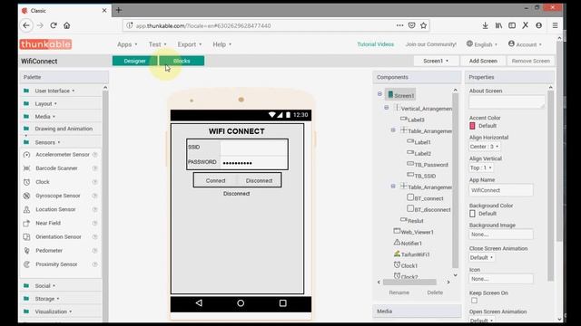 Tutorial Connecting To Wifi With Taifun Wifi Thunkable Extention