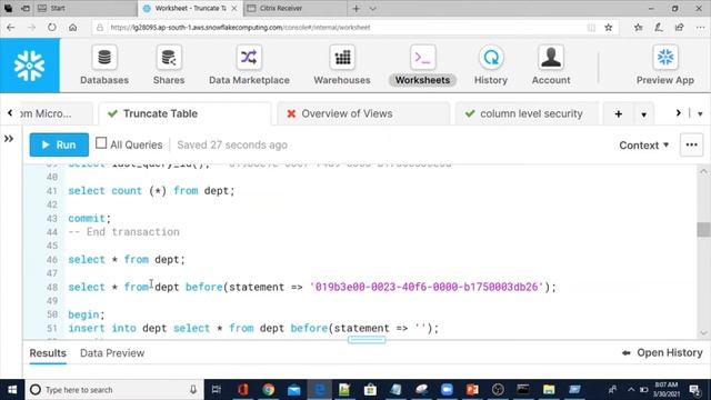 1. Truncate Table in Snowflake| SNOWFLAKE SQL Command Reference| Snowflake Database| DML| VCKLY Tec смотреть онлайн