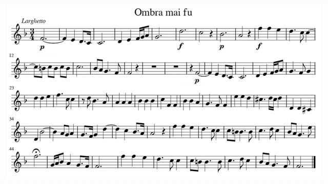 Play the Violin sheet music with Cecilia Bartoli/ Handel 1. Ombra mai fu（バイオリン パート譜）／ヘンデル オンブラ マイ フ смотреть онлайн