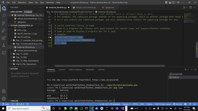 Python SheGoesTech Day 14 - setting up virtual enviroment with venv 2022 10 05 17 51 35 смотреть онлайн