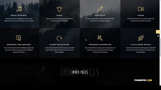 Reinar - A Nordic Inspired Music and Creative WordPress Theme nordic store Website Builder смотреть онлайн