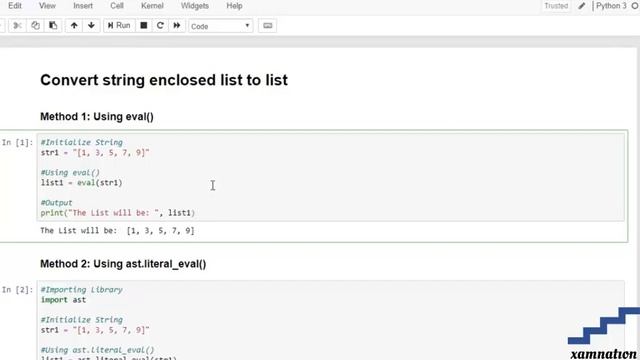 How to convert string enclosed list to list-using Eval() смотреть онлайн