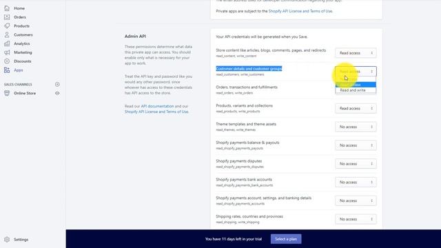 Create a Shopify private app and give it access permissions смотреть онлайн