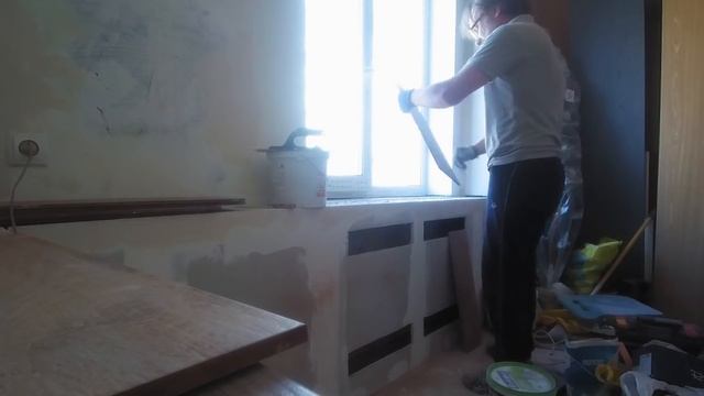 Ремонт спальни 11 часть. Плитка на подоконник. смотреть онлайн