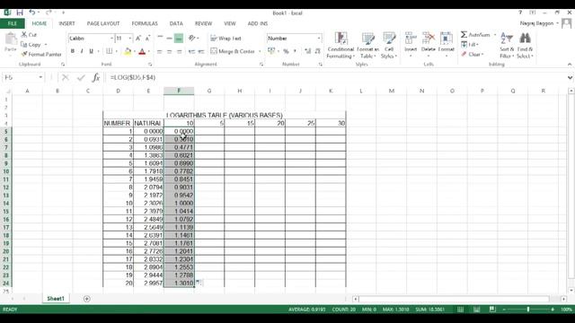 Constructing Logarithms table - Excel Tutorials | MS Tools Tutorials смотреть онлайн