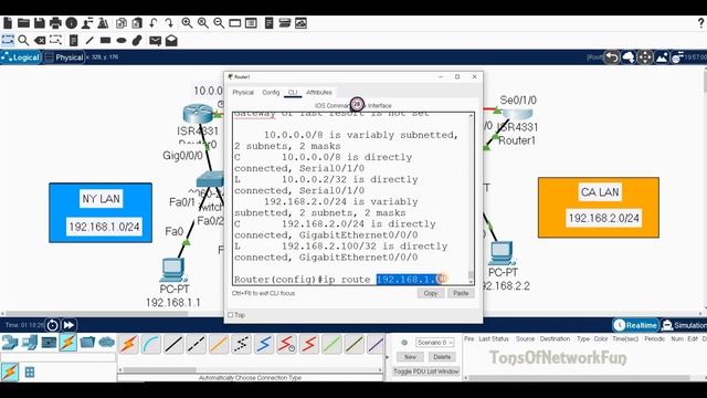 How to Connect 2 Networks Packet Tracer Lab Part 2 I 192.168.1.1 I 192. 168. 2. 1TonsOfNetworkFun смотреть онлайн