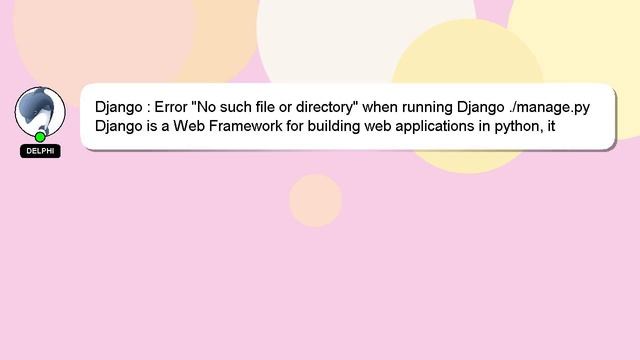 Django : Error "No such file or directory" when running Django ./manage.py смотреть онлайн