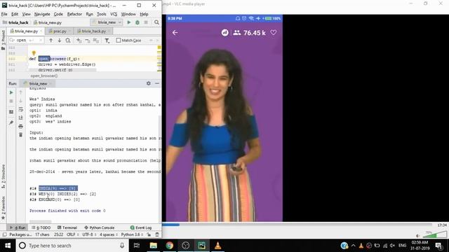 Tesseract OCR based Live Quiz answer prediction Python Script. смотреть онлайн