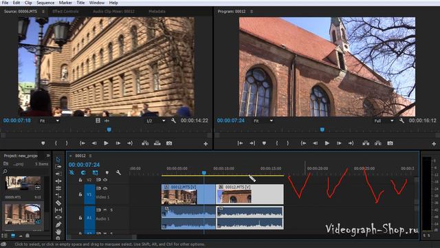 Монтаж клипов в Adobe Premiere Pro CC
