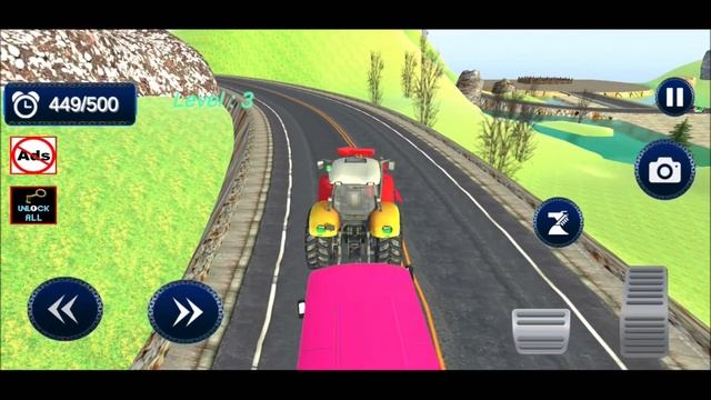 Chained Tractor Towing Simulator Game | Tractor Games | Tractor Driving game | Racing game for play смотреть онлайн
