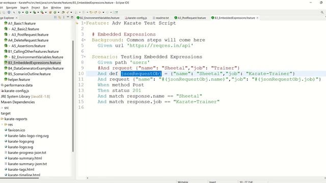 Chapter 11: How to use Embedded Expression in Karate смотреть онлайн