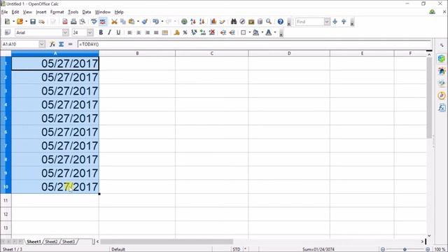 Insert Today's Date in OpenOffice Calc смотреть онлайн